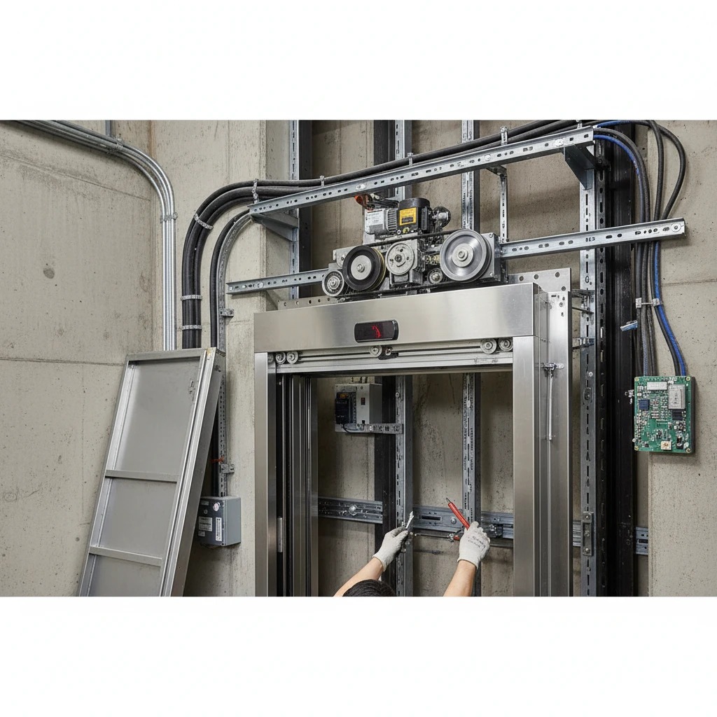 تبدیل درب لولایی آسانسور به کشویی