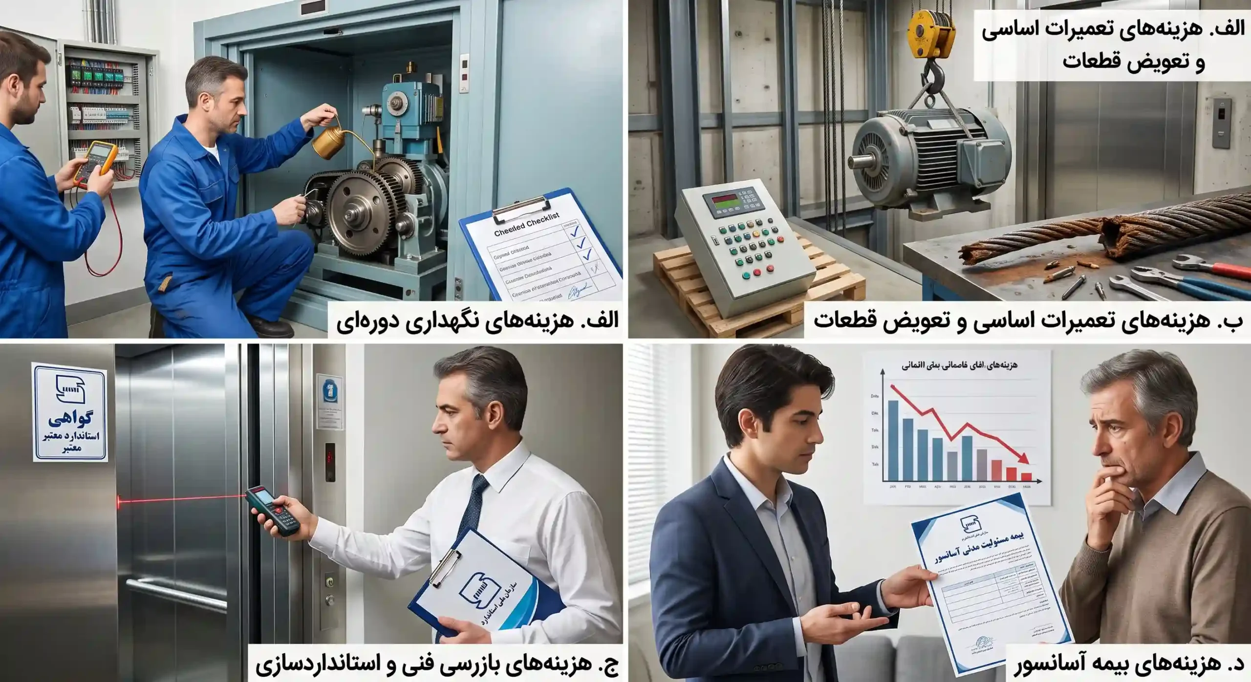 ماده ۵۶ قانون آسانسور - پرداخت هزینههای تعمیر و نگهداری 1 ماده ۵۶ قانون آسانسور